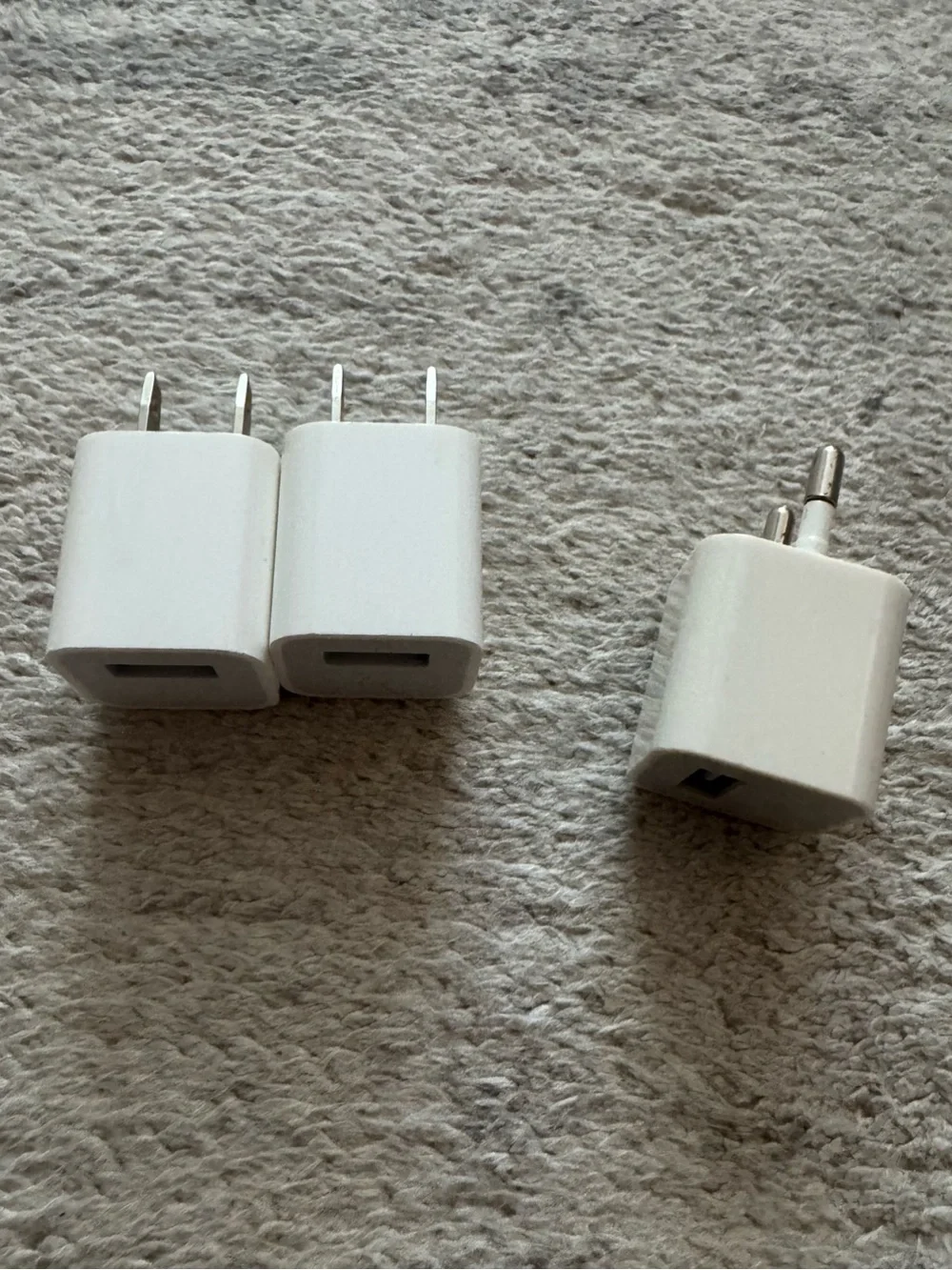 Bundle of 2 Like 🆕 Apple USB and 1 international USB charging blocks